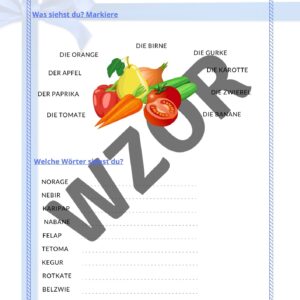 Obst u. Gemüse - karta pracy